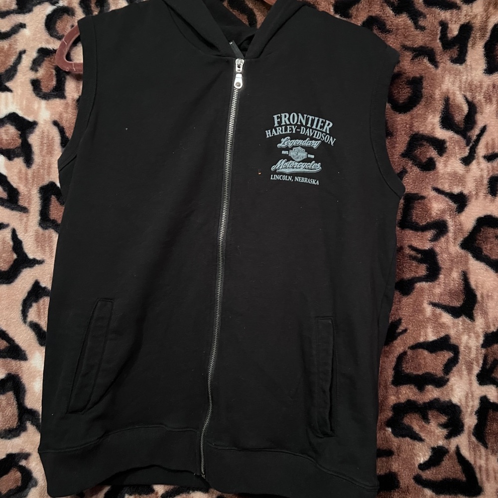 Harley Davidson sleeveless vest hoodie